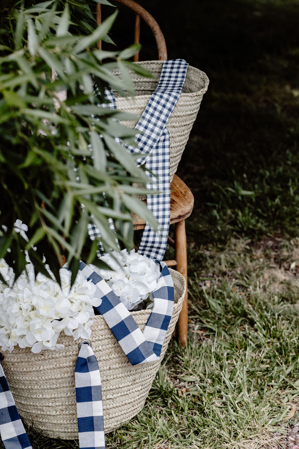 Goodman Market Basket | Navy Buffalo Check