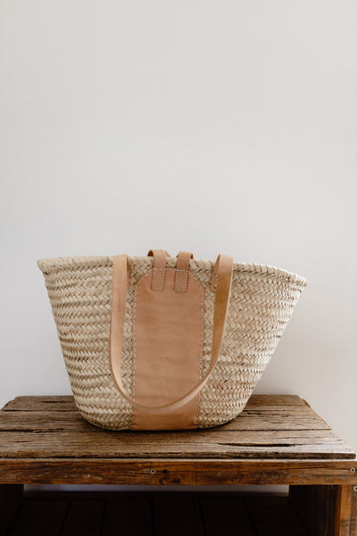 Goodman Leather Market Basket | NATURAL