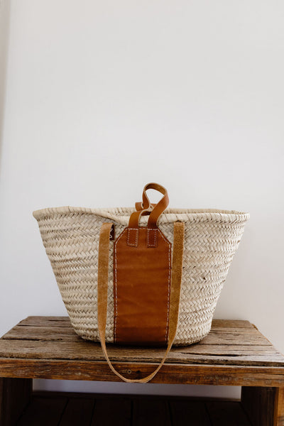Goodman Leather Market Basket | TAN