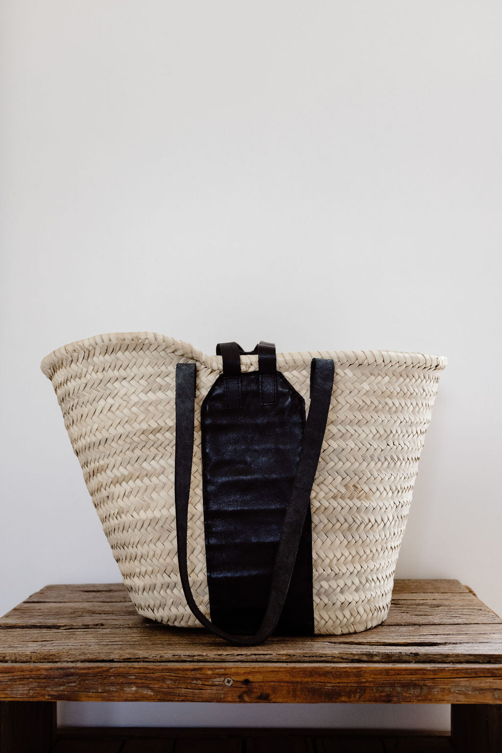Goodman Leather Market Basket | BLACK + BLACK STITCHING