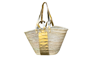 *** I'M NOT PERFECT Faux Leather Market Basket | GOLD***