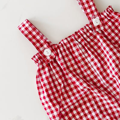 Red Gingham Overalls